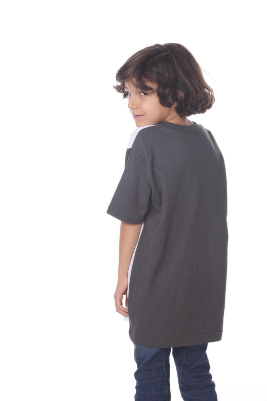 9607 Boy's Color Block V Neck Tee