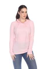 6101 Junior's Long Sleeve Waffle Thermal Hoodie