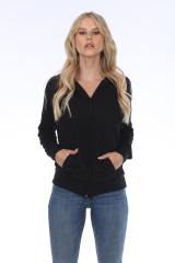 8902 Juniors French Terry Long Sleeve Zip Hoodie