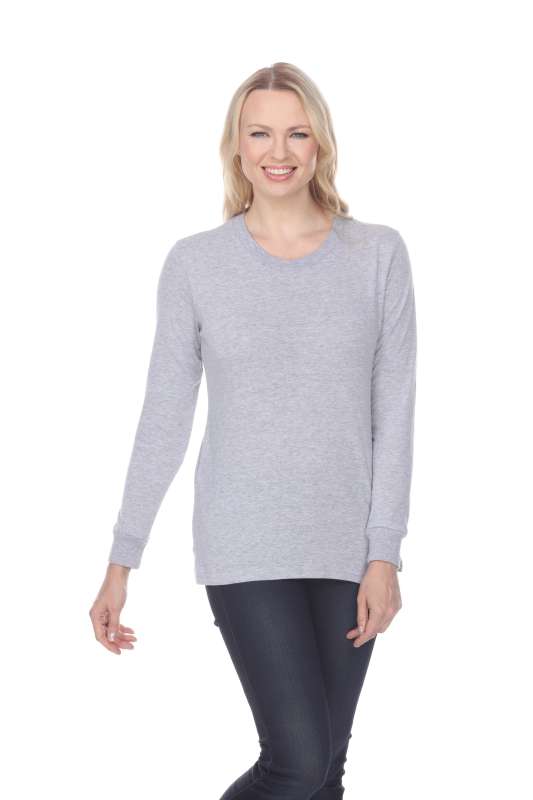 7110 Ladies Long Sleeve Crew Neck Tee with Side Vents