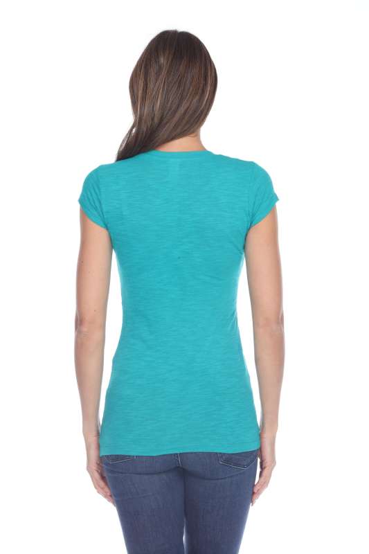 6050 Juniors Cap Sleeve Cotton Slub Tee