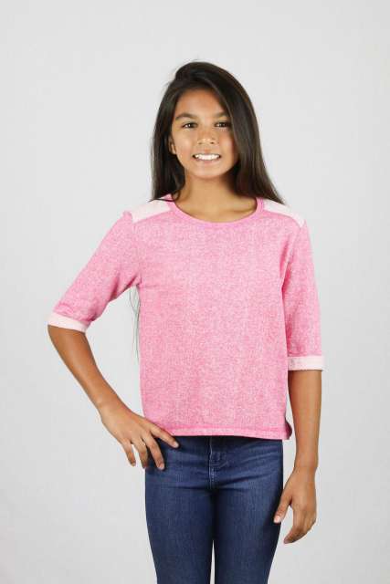 8908 Girls Cuffed 3/4 Sleeve Pullover