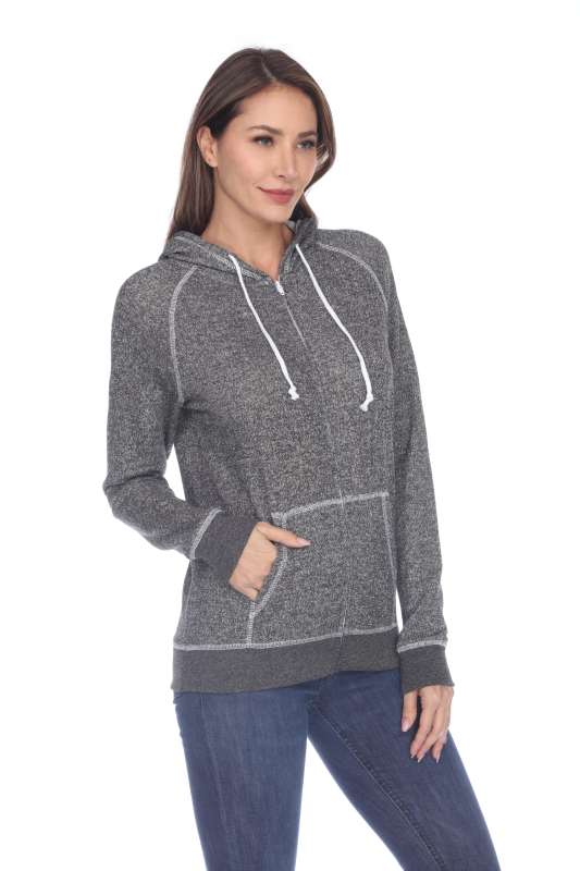 8902 Juniors French Terry Long Sleeve Zip Hoodie