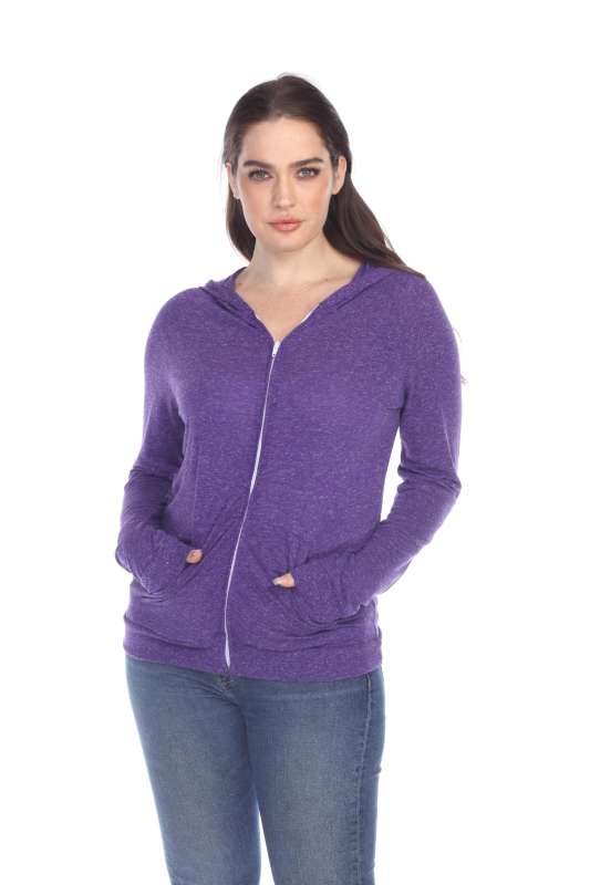 6153 Juniors Poly Linen Zip Hoodie