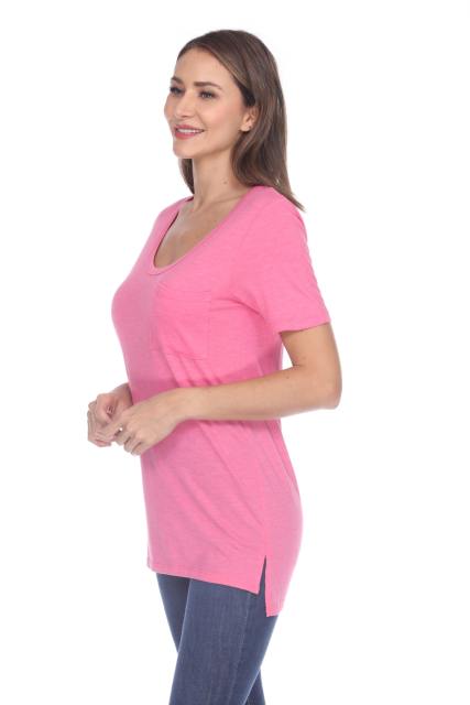 3207 Junior's Tri-blend Essential Hi-Lo Pocket Tee