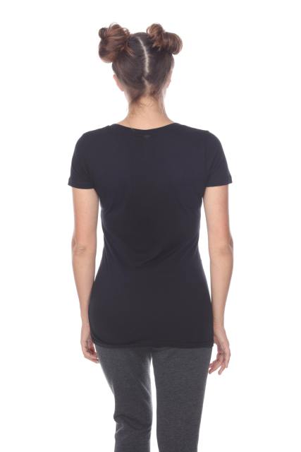 3903 Junior's Bamboo Blend Short Sleeve Deep V Neck Tee