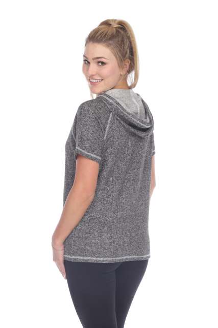 8901 Junior's French Terry Short Sleeve Zip Hoodie