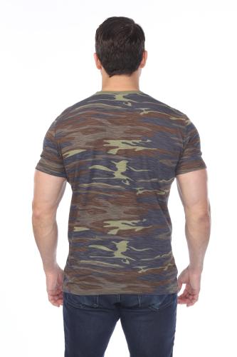 3750C Men's Camo Print Cotton Slub Crewneck Tee