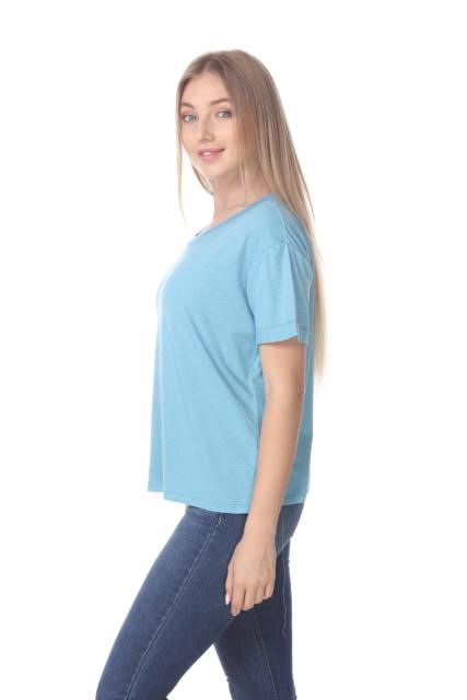 3216 Junior's Rolled Cuff Short Sleeve Boxy Tee