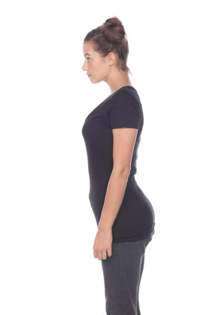3903 Junior's Bamboo Blend Short Sleeve Deep V Neck Tee