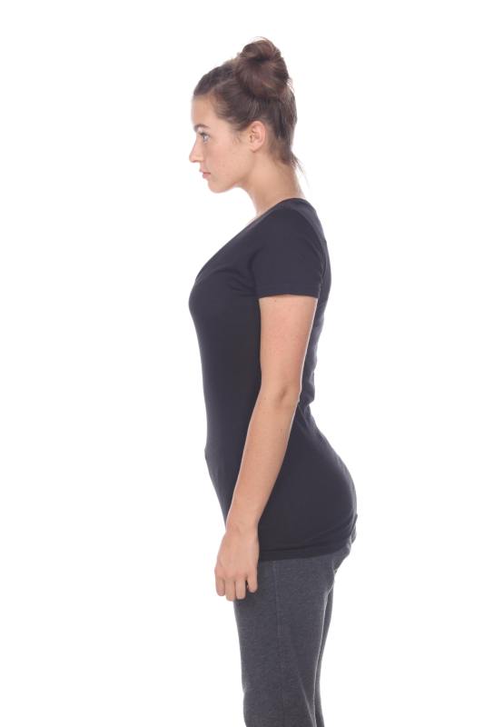 3903 Junior's Bamboo Blend Short Sleeve Deep V Neck Tee