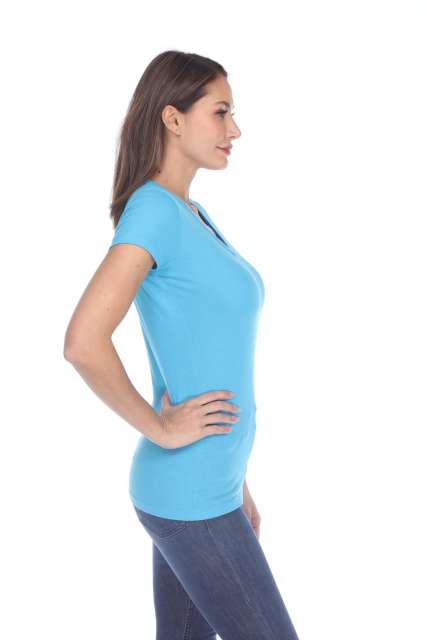 5003 Juniors Cap Sleeve "Tear Drop" V-Neck Tee