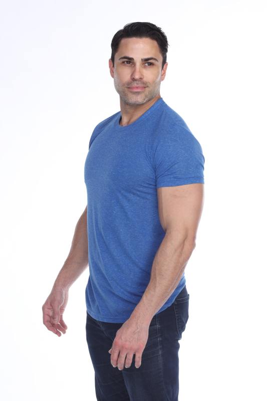 3700 Men's Poly Linen Blended Crewneck Tee