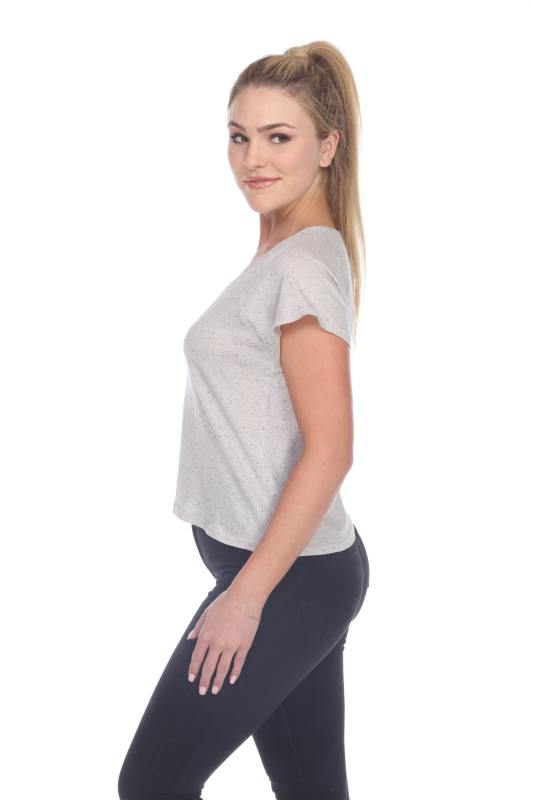 1202 Junior's Cotton Nub Short Sleeve Crop Box Tee