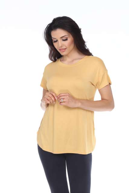 7250  Ladies Fancy Curved Side Short Sleeve Tee