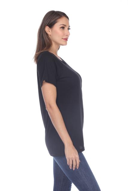 3002 Junior's Scoop Neck Short Sleeve Boxy Straight Tee