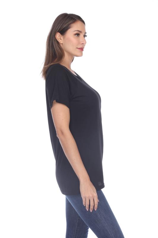 3002 Junior's Scoop Neck Short Sleeve Boxy Straight Tee