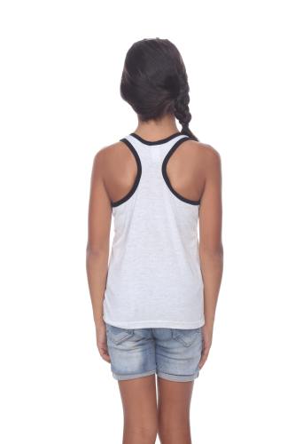 9207 Girls Tri Blend Contrast Racerback Tank