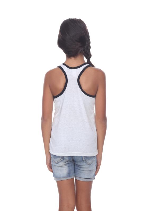 9207 Girls Tri Blend Contrast Racerback Tank