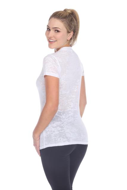 3503 Junior's Burnout V Neck Tee