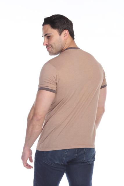 3602 Men's Short Sleeve CVC Blended Crew Neck Ringer Tee
