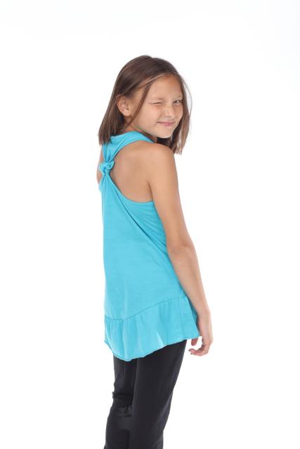 9013 Girl's Tied Racerback Ruffle Tank