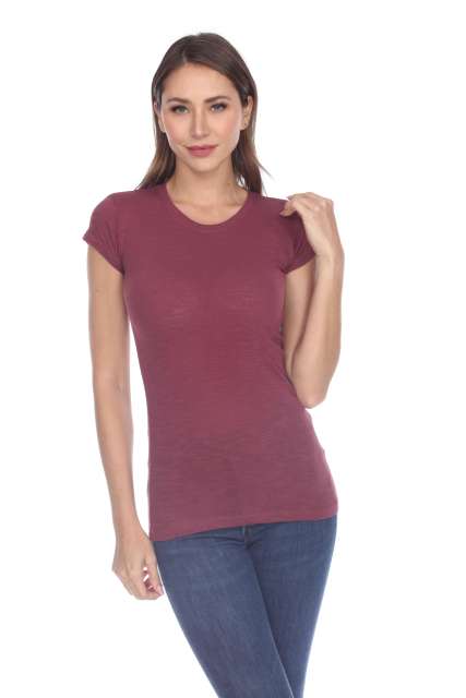 6050 Juniors Cap Sleeve Cotton Slub Tee
