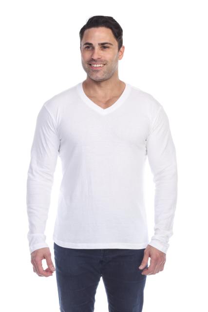 4701 Men's Slim Fit Long Sleeve V-Neck Tee
