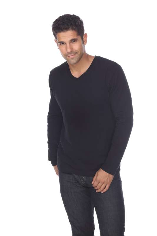 4701 Men's Slim Fit Long Sleeve V-Neck Tee