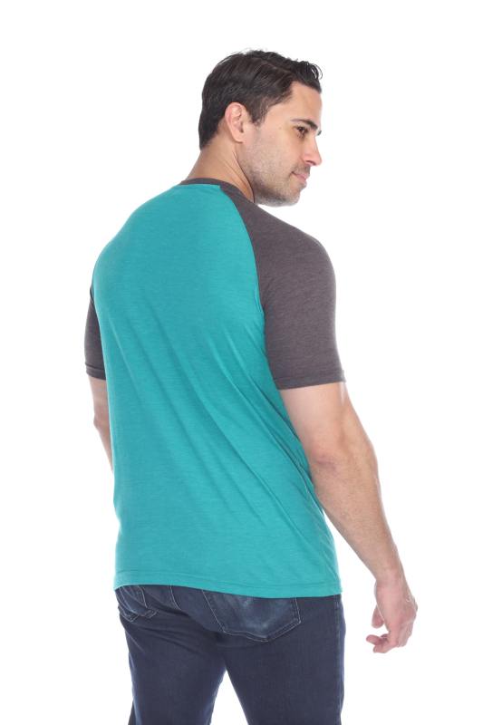 3601 Men's Short Sleeve CVC Blended Crew Neck Raglan