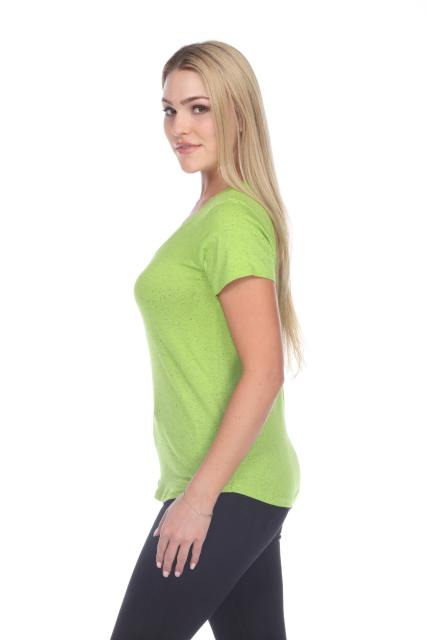 1201 Junior's Cotton Nub Scoop Neck Tee with Curve Hem