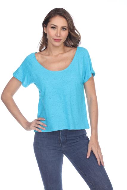 1202 Junior's Cotton Nub Short Sleeve Crop Box Tee