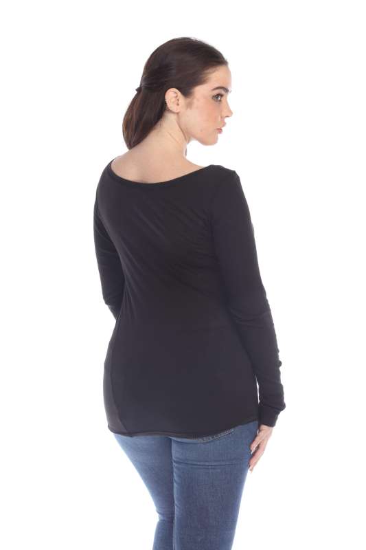 5101 Juniors Long Sleeve Scoop Neck Tee