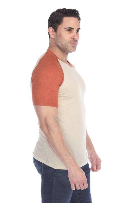 3601 Men's Short Sleeve CVC Blended Crew Neck Raglan