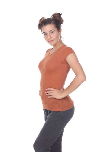 6050 Juniors Cap Sleeve Cotton Slub Tee