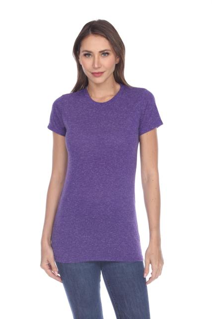 3800 Junior's Short Sleeve Poly Linen Crew Neck Tee