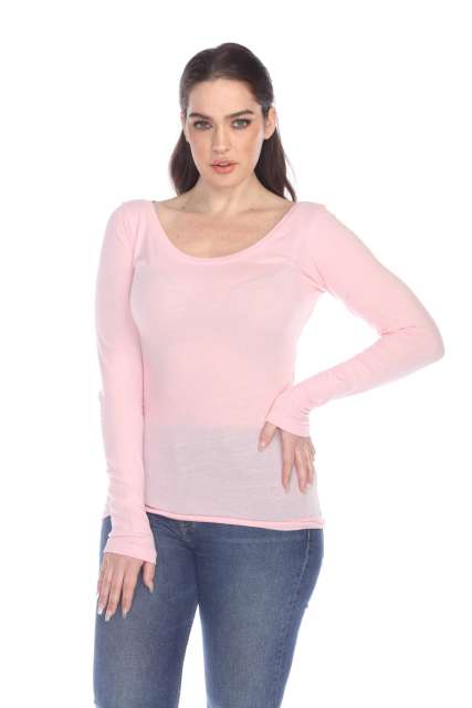5101 Juniors Long Sleeve Scoop Neck Tee