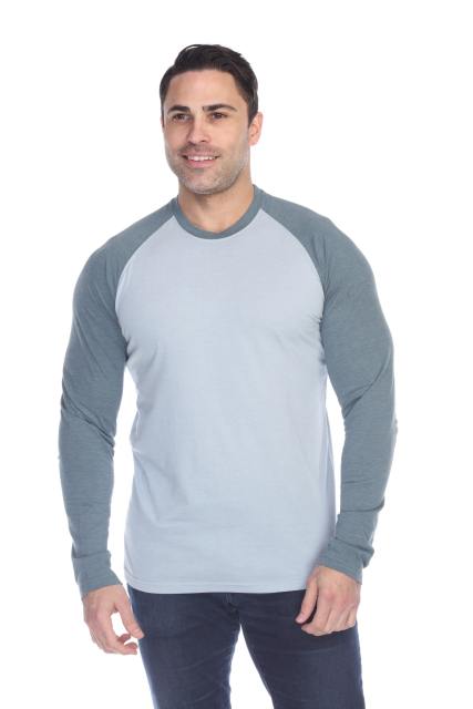 3701 Men's Long Sleeve CVC Blended Crew Neck Raglan
