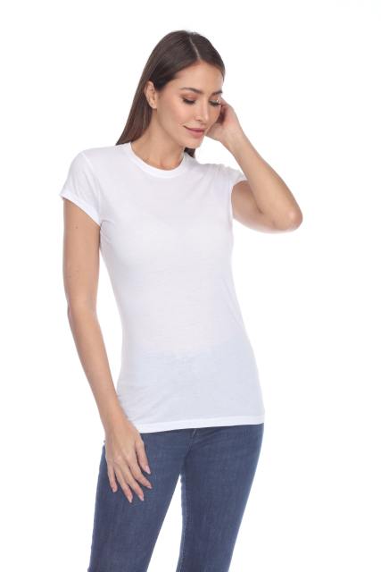 3000 Junior's Cap Sleeve CVC Blended Crew Neck Tee