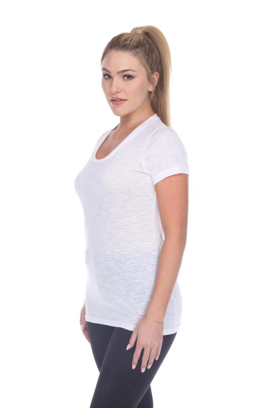 3400 Junior's Poly Rayon Slub Crewneck Tee