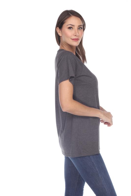 3002 Junior's Scoop Neck Short Sleeve Boxy Straight Tee