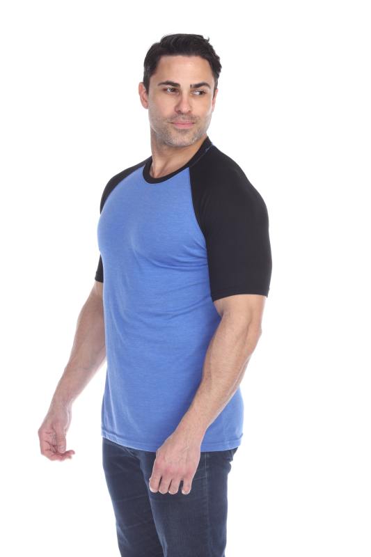 3601 Men's Short Sleeve CVC Blended Crew Neck Raglan
