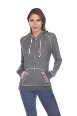 8902 Juniors French Terry Long Sleeve Zip Hoodie