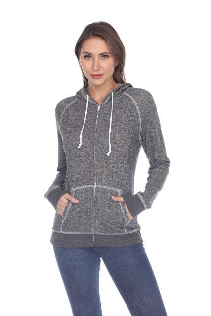8902 Juniors French Terry Long Sleeve Zip Hoodie