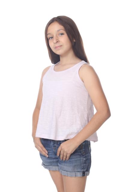 9007 Girls Curve Hem Flowy Tank