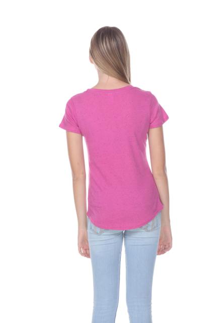 1201 Junior's Cotton Nub Scoop Neck Tee with Curve Hem