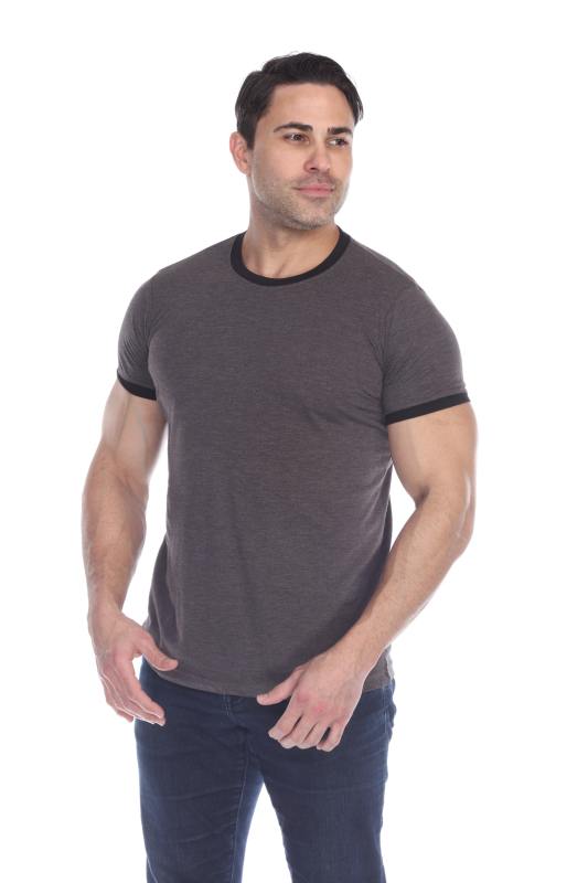 3602 Men's Short Sleeve CVC Blended Crew Neck Ringer Tee