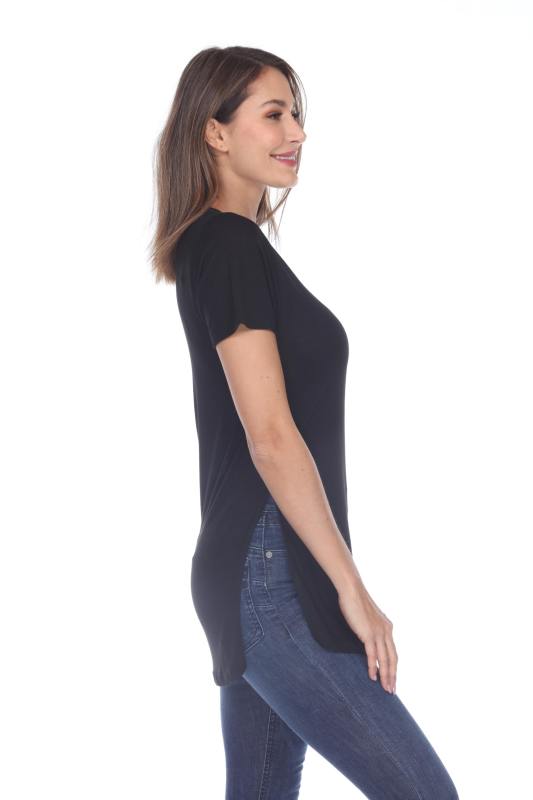 3308 Junior's Viscose Short Sleeve Vented Tee