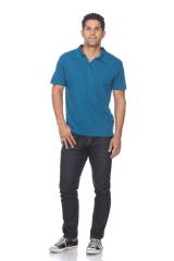6551 Men's Non-Button Placket Cotton Slub Polo