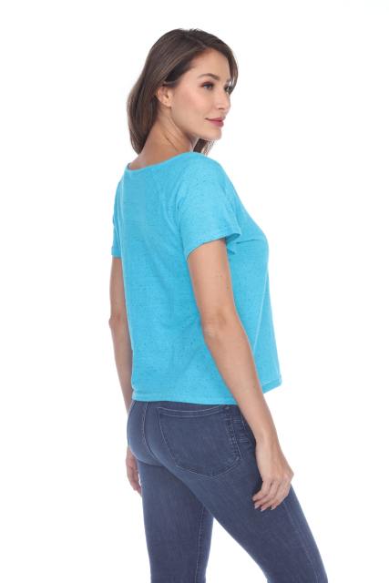 1202 Junior's Cotton Nub Short Sleeve Crop Box Tee